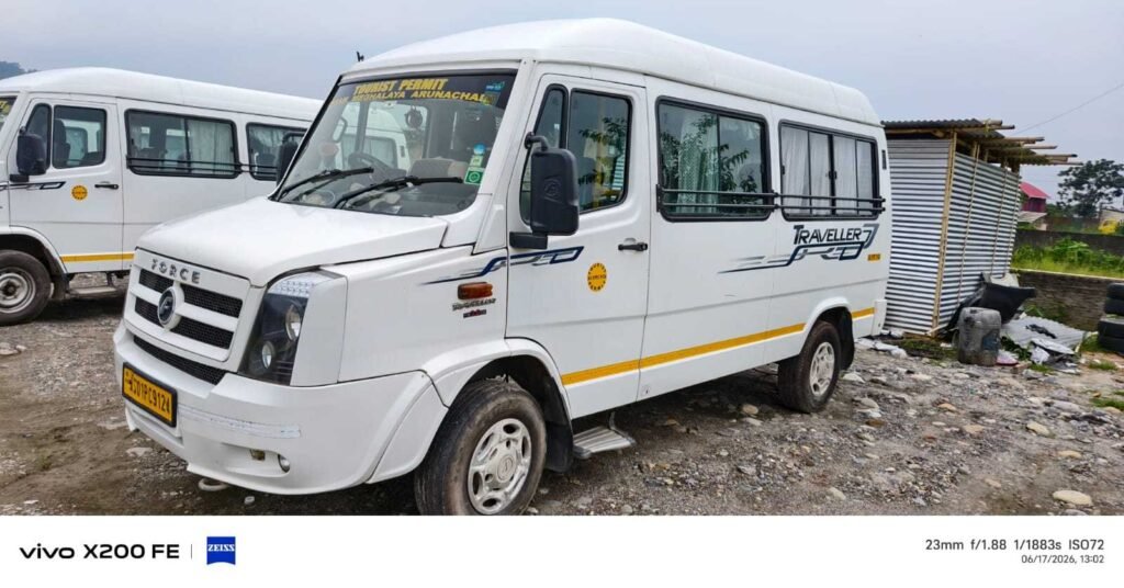 Tour vehicle photographed during a journey
