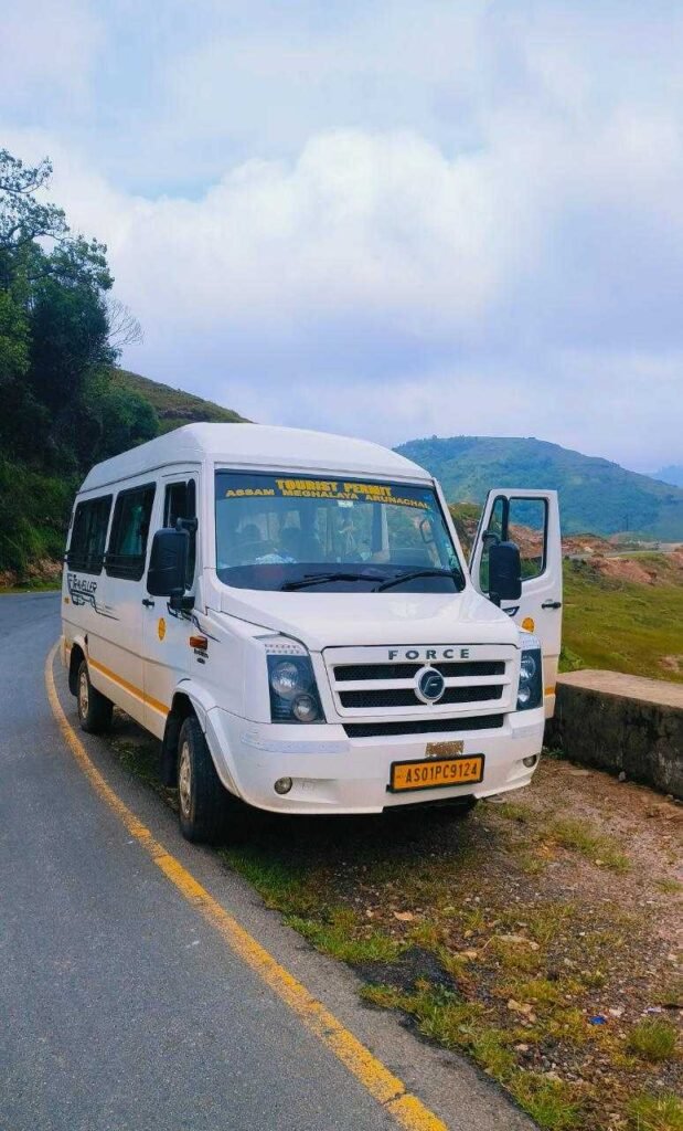 Tour vehicle photographed during a journey