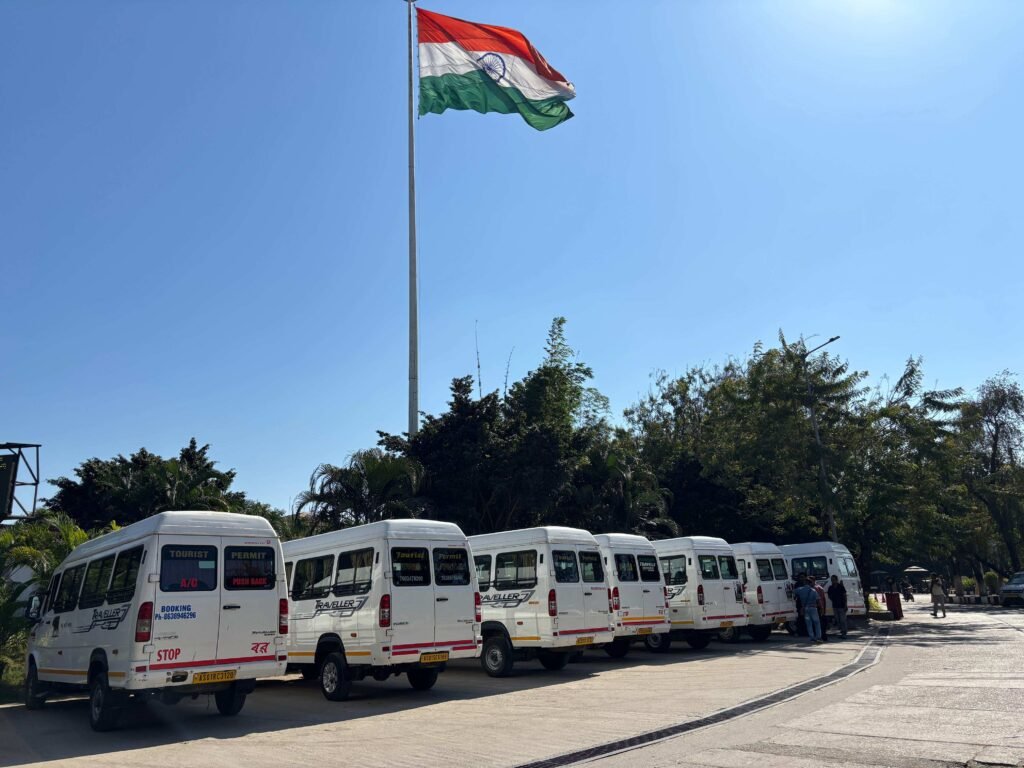 Indian flag at an outdoor stop
