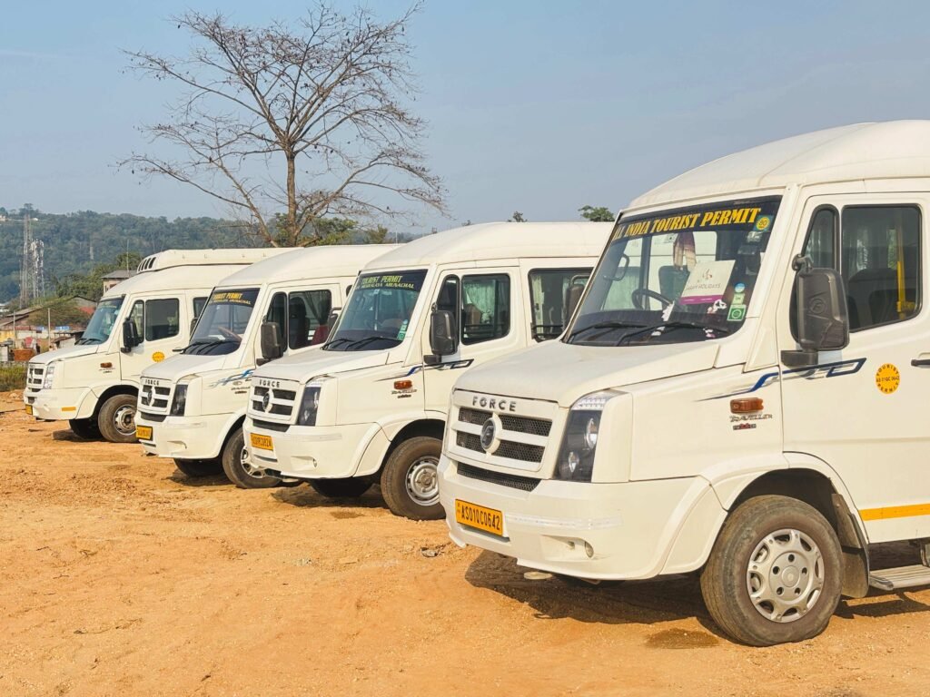 Tour vehicles parked together