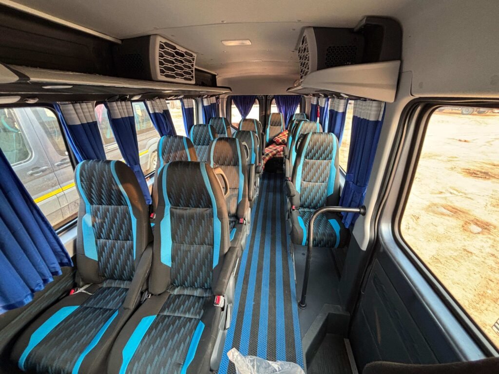 Passenger seating inside a tour vehicle